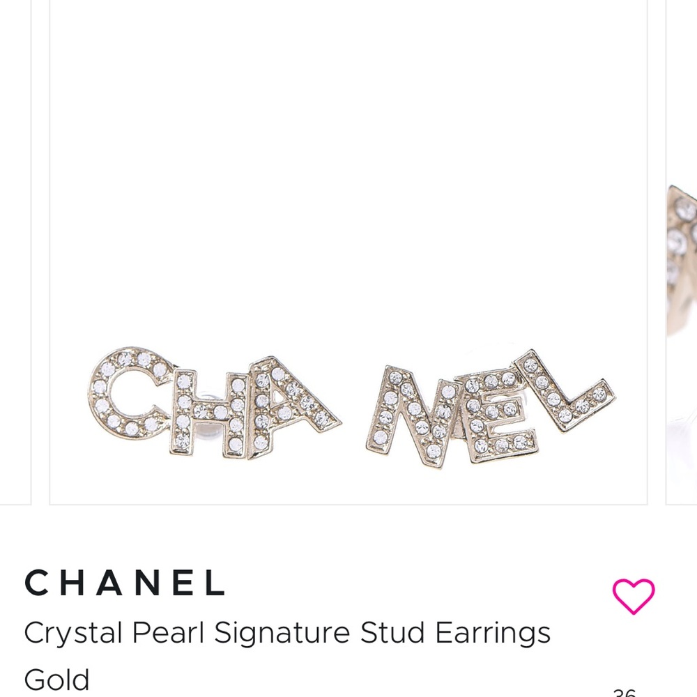 SOLD Chanel logo pearl earrings
